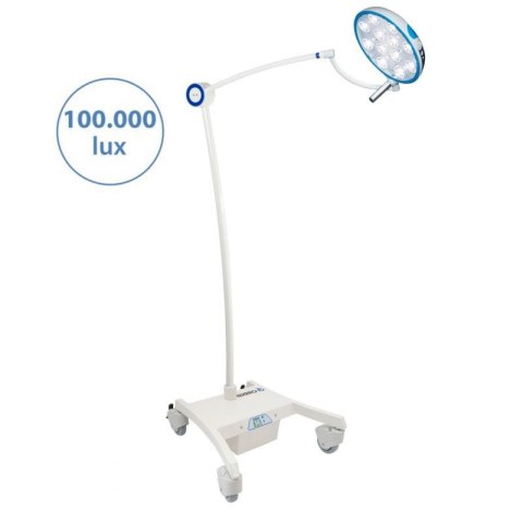 Lampa bezcieniowa zabiegowo-operacyjna Led Lux 100.000 Iglux IG-100MB Ordisi z modułem podtrzymania napięcia przejezdna statyw