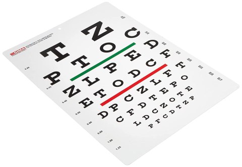 Tablica Snellena - litery badanie 6,1 m