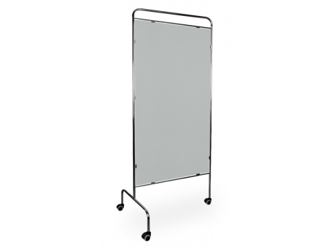 Parawan medyczny pojedynczy chromowany z płytą PCV