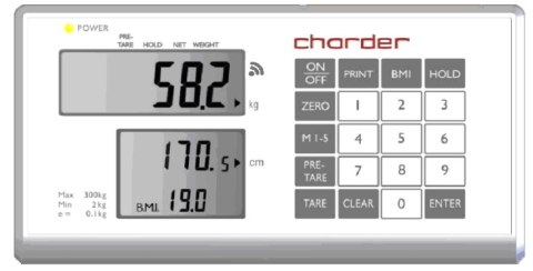 Waga niemowlęca Charder MS 21NEOV zdejmowana szalka klasy III + wzrostomiarka elektroniczna