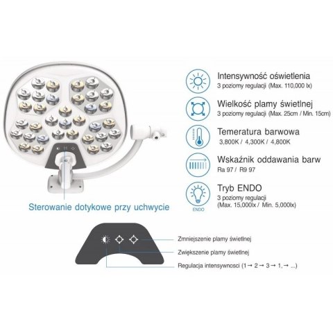 Lampa bezcieniowa zabiegowo-operacyjna S250C wersja sufitowa