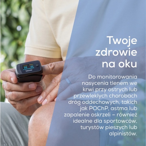 Pulsoksymetr Beurer napalcowy PO 45 z kolorowym wyświetlaczem