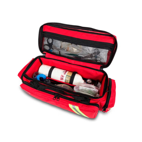 Torba ratownicza Emergency z miejscem na butlę tlenową czerwona