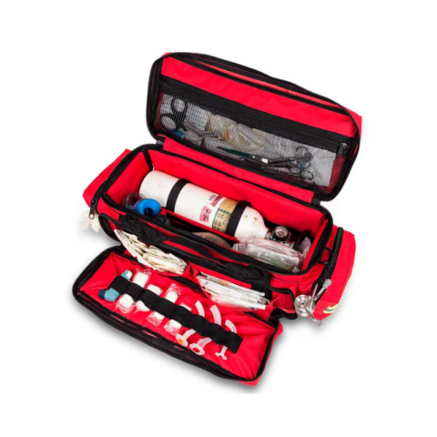 Torba ratownicza Emergency z miejscem na butlę tlenową czerwona