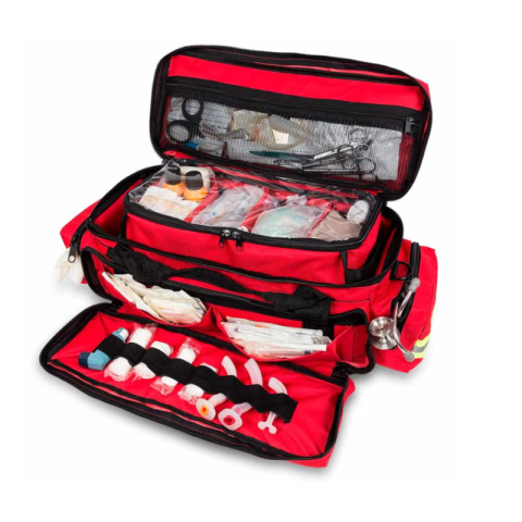 Torba ratownicza Emergency z miejscem na butlę tlenową czerwona