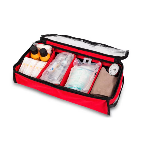 Torba ratownicza Emergency z miejscem na butlę tlenową czerwona