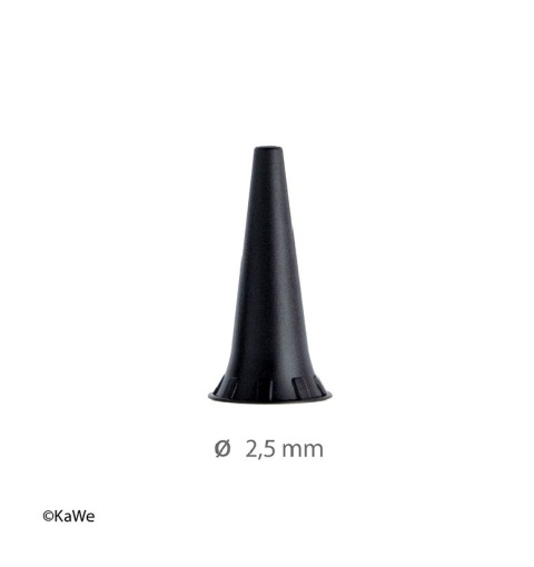 Wziernik uszny rozmiar 2,5 mm KaWe wielokrotnego użytku do otoskopów, 1 szt.