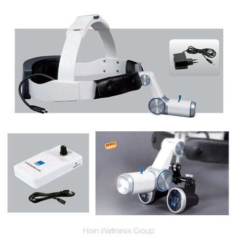 Lampa czołowa KaWe H-800 z akumulatorem na czepcu profesjonalnym z ładowarką sieciową