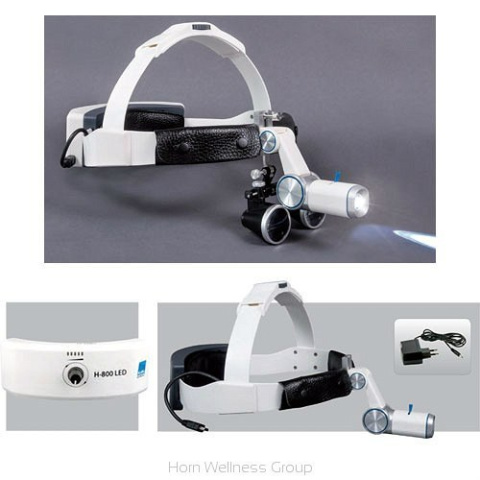 Lampa czołowa KaWe H-800 z akumulatorem na czepcu profesjonalnym z ładowarką sieciową