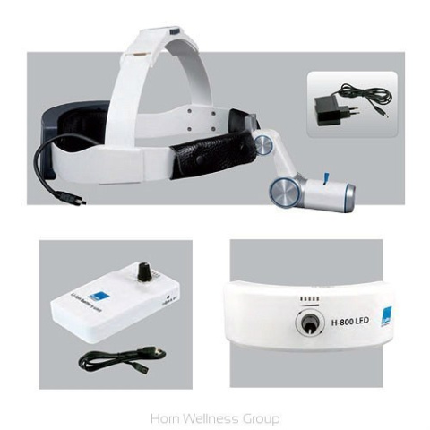 Lampa czołowa KaWe H-800 z akumulatorem na czepcu profesjonalnym z ładowarką sieciową