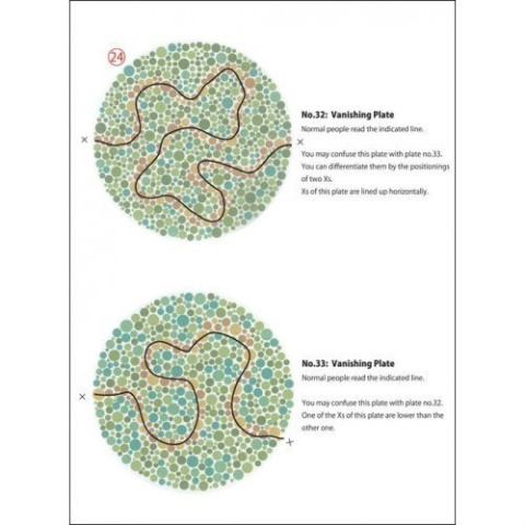 Tablice typu Ishihary - 24 tablic (test typu Ishihary, tablica pseudoizochromatyczna) - książka