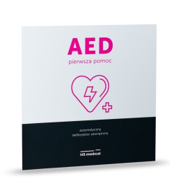 Tablica AED duża zielona / różowa
